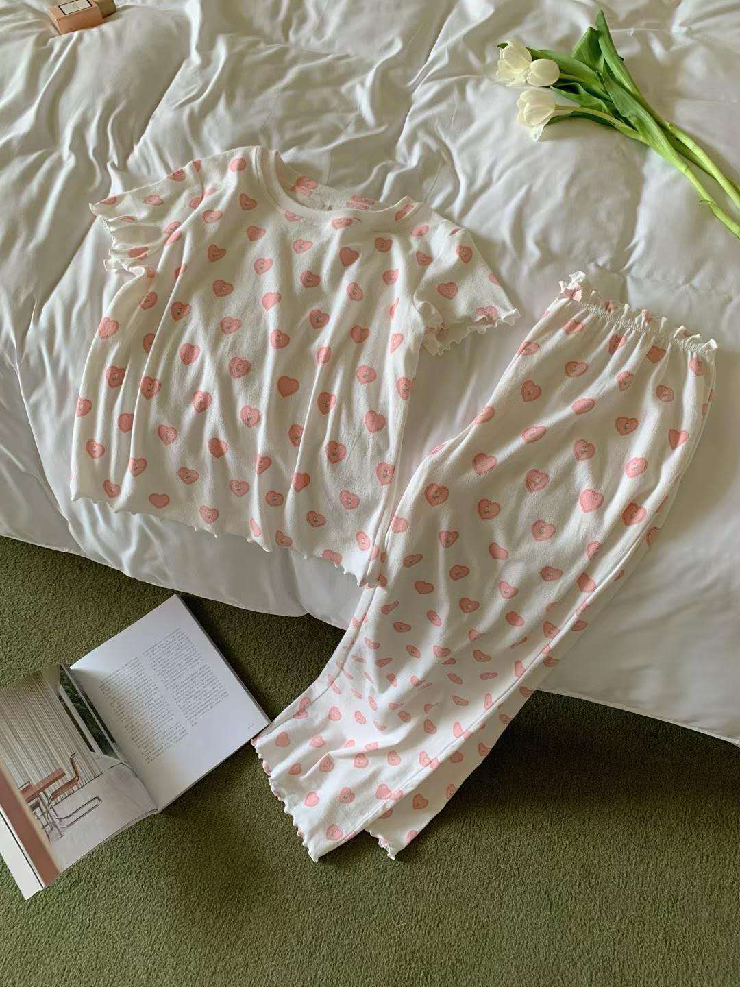 Sweet Heart Print Pajama Set