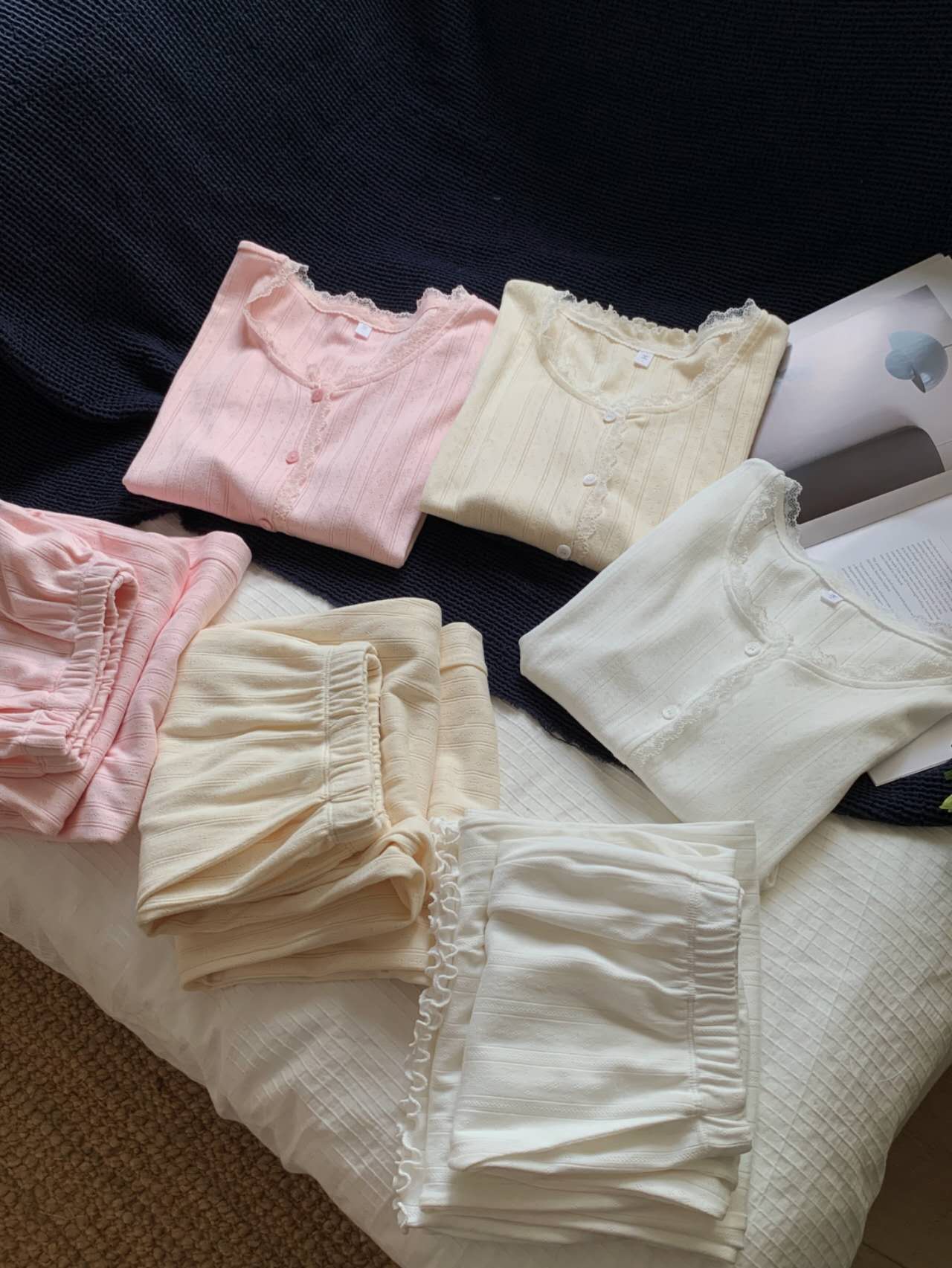 Soft Lace Cotton Pajama Set