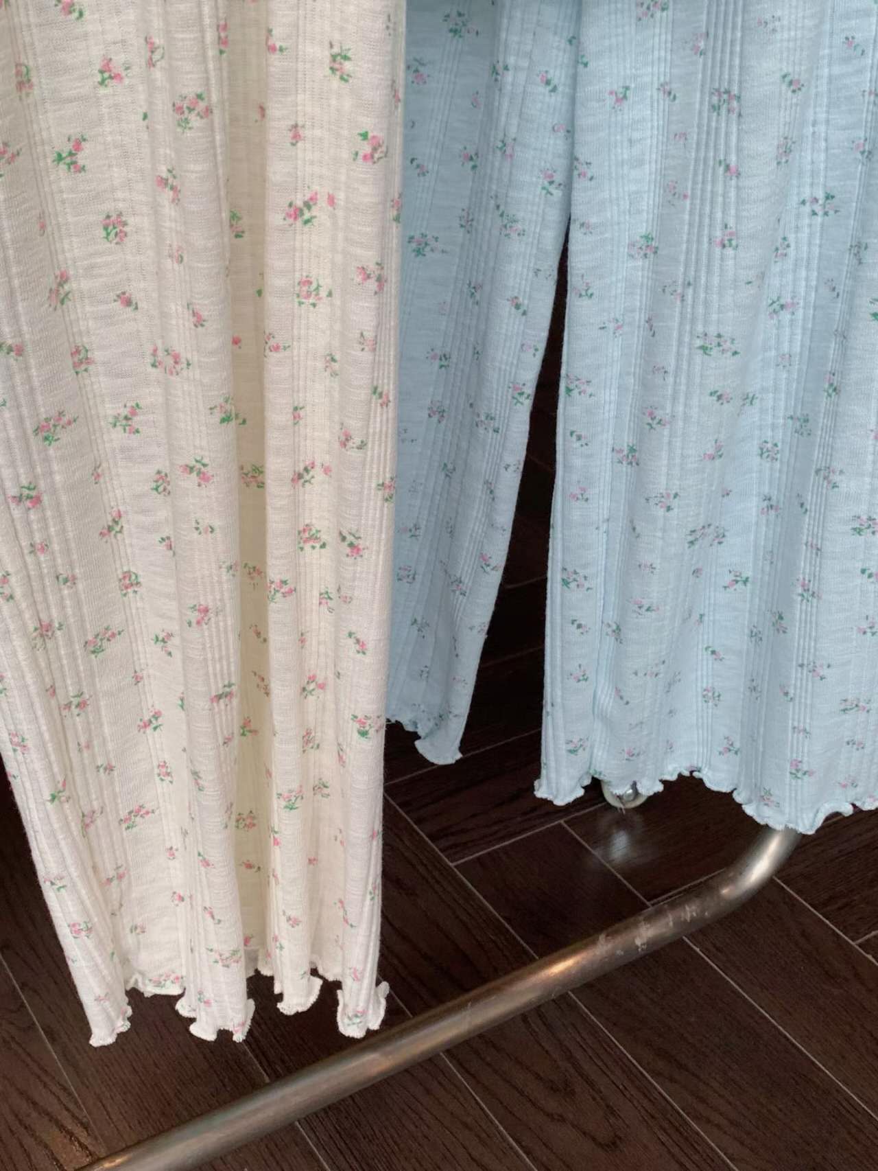 Floral Ribbed Pajama Set