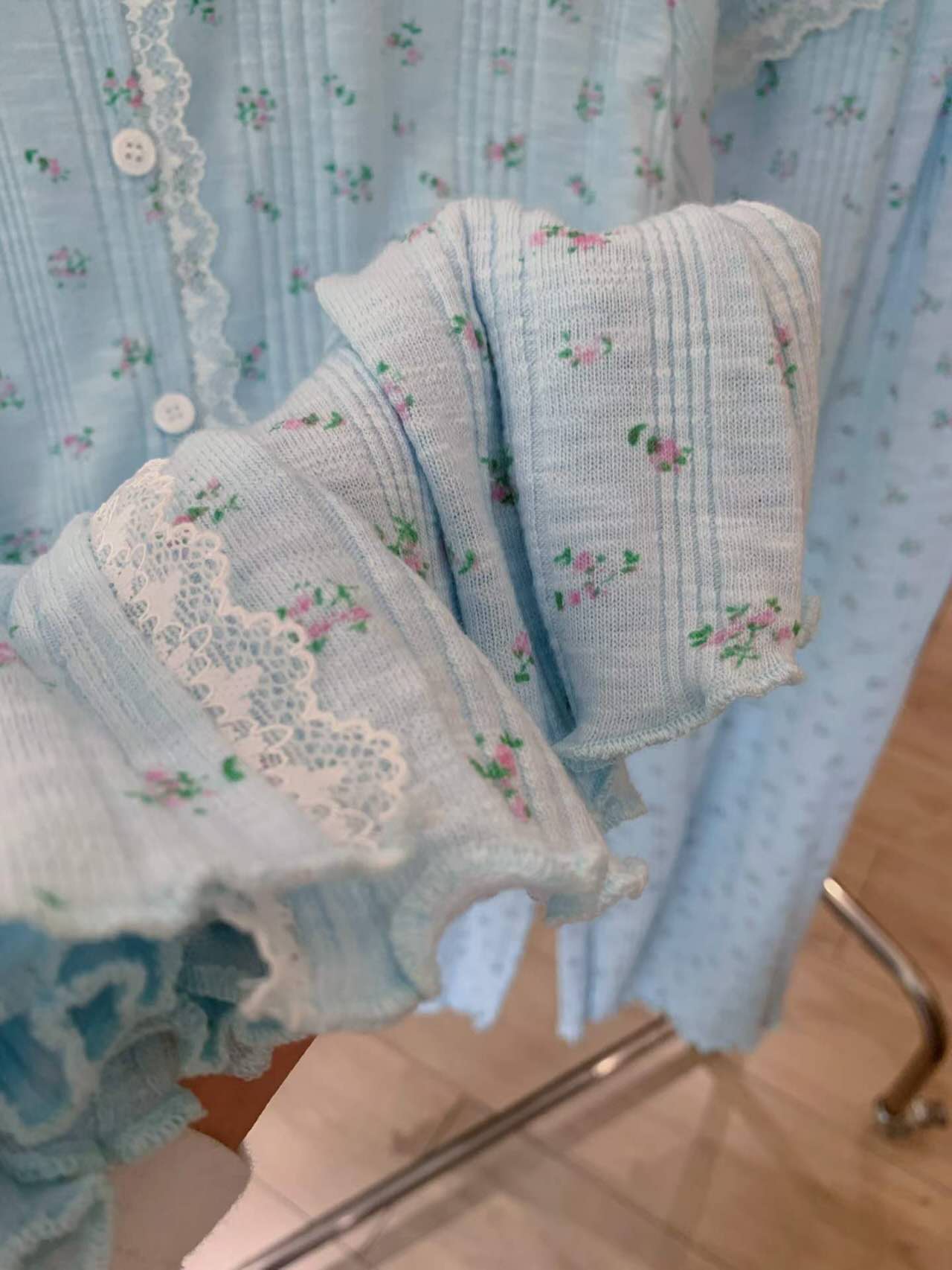 Floral Ribbed Pajama Set