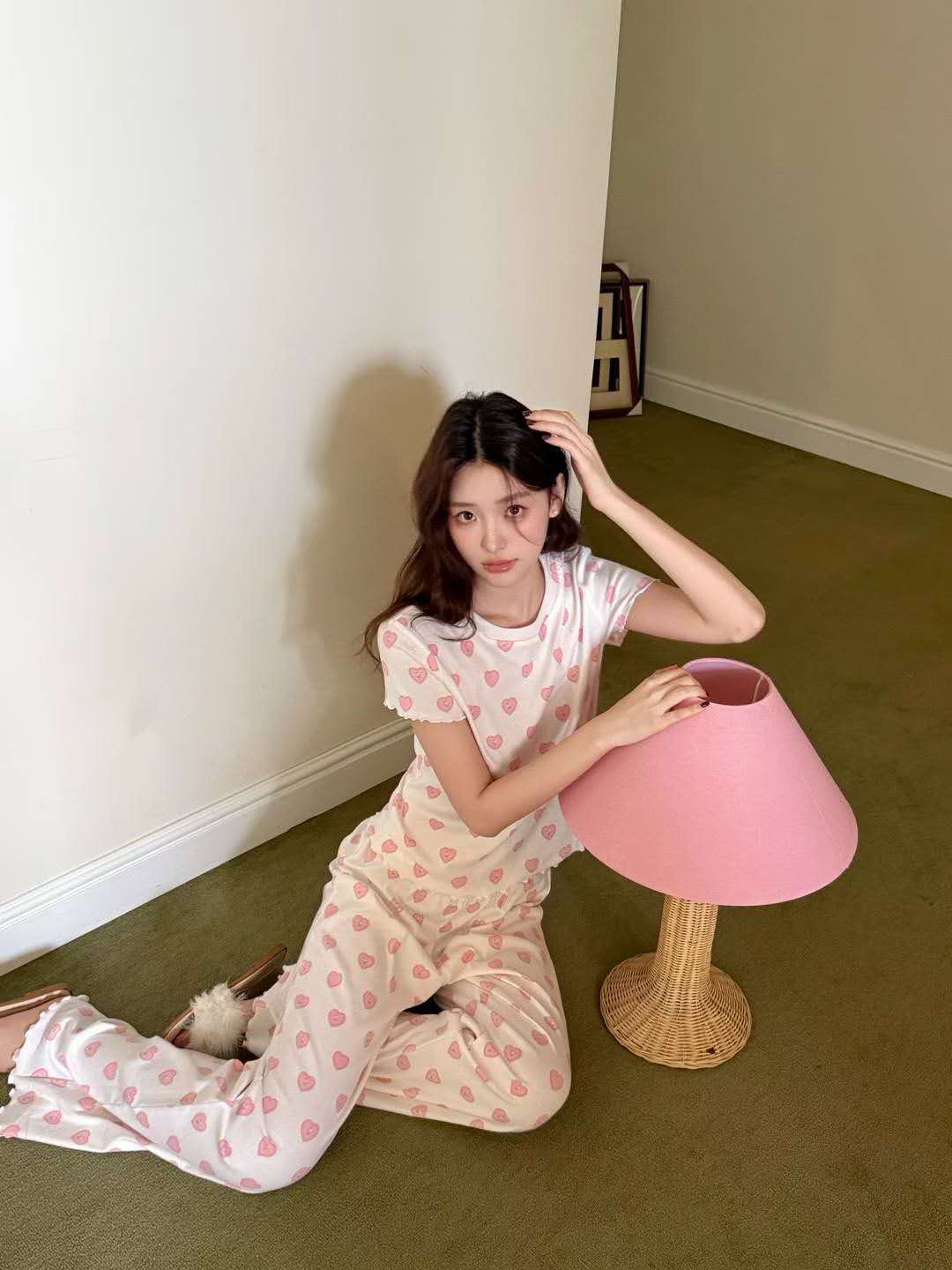 Sweet Heart Print Pajama Set