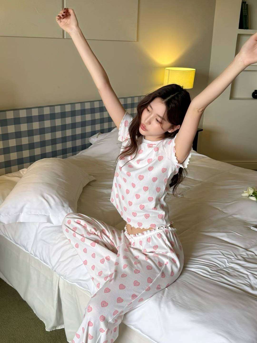 Sweet Heart Print Pajama Set