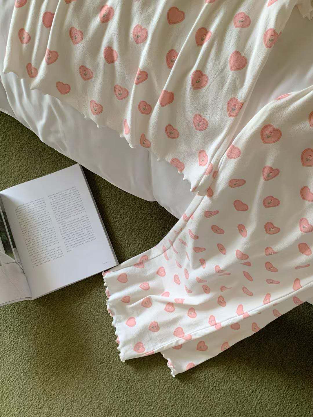Sweet Heart Print Pajama Set