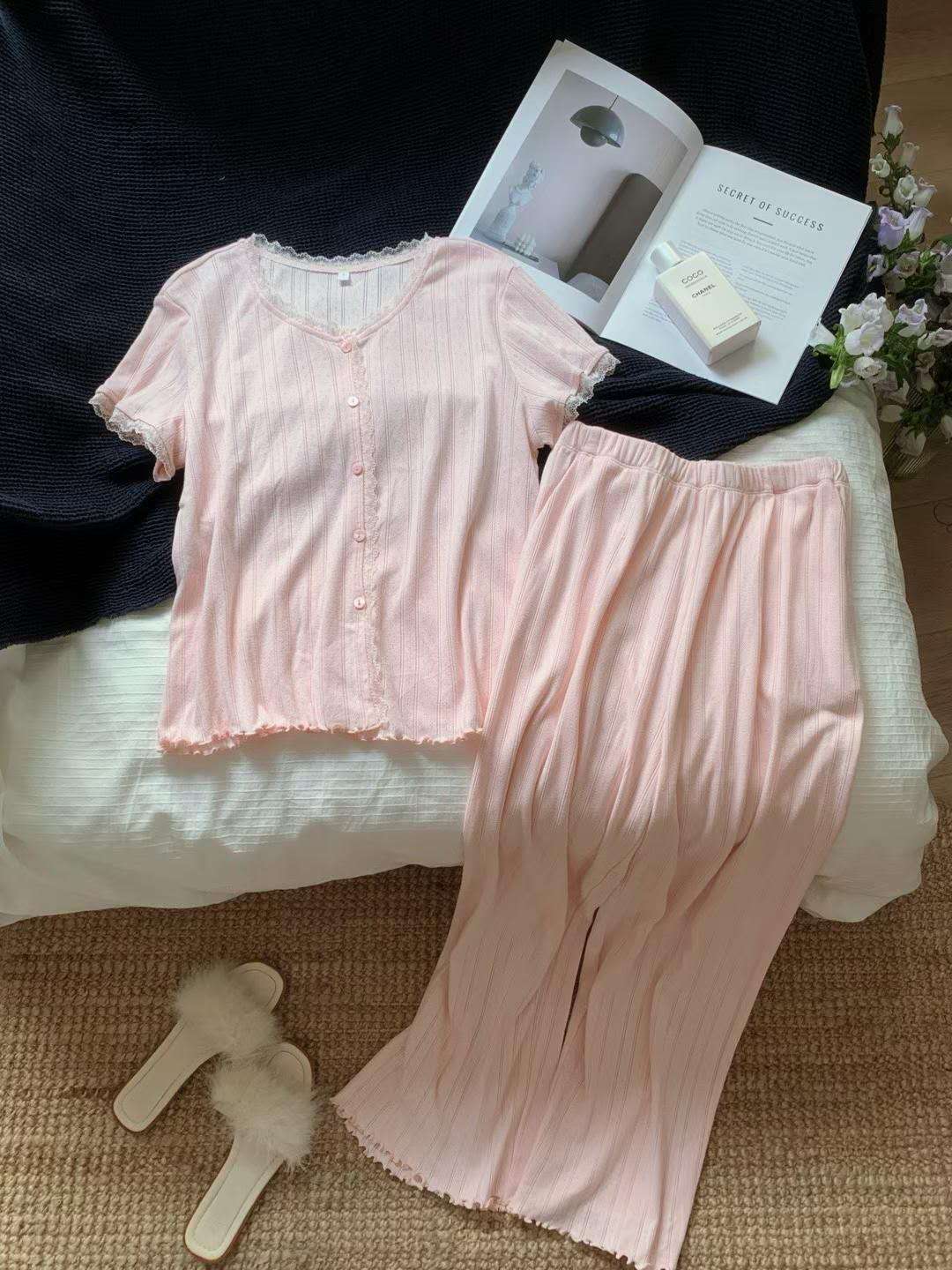 Soft Lace Cotton Pajama Set