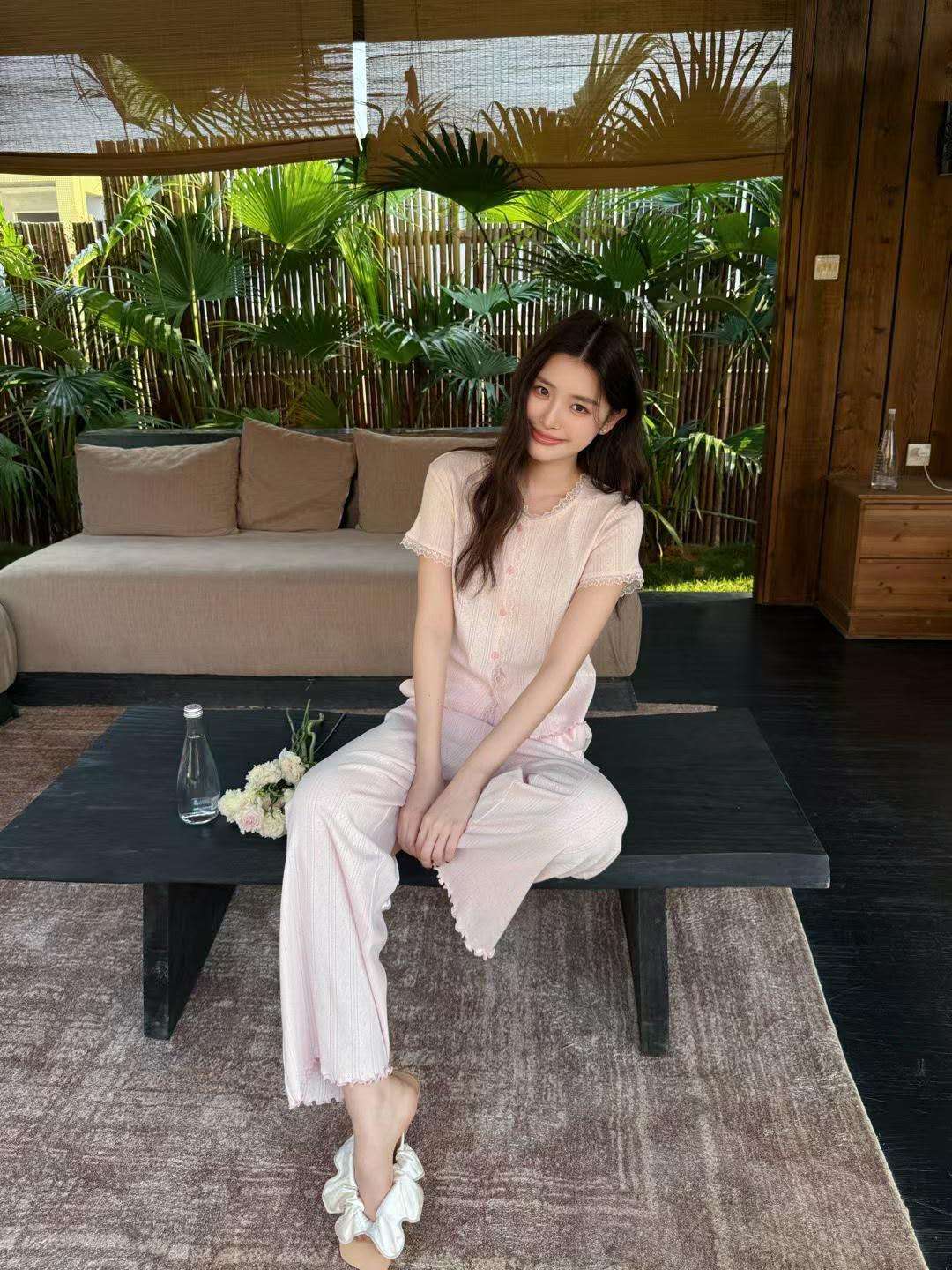 Soft Lace Cotton Pajama Set